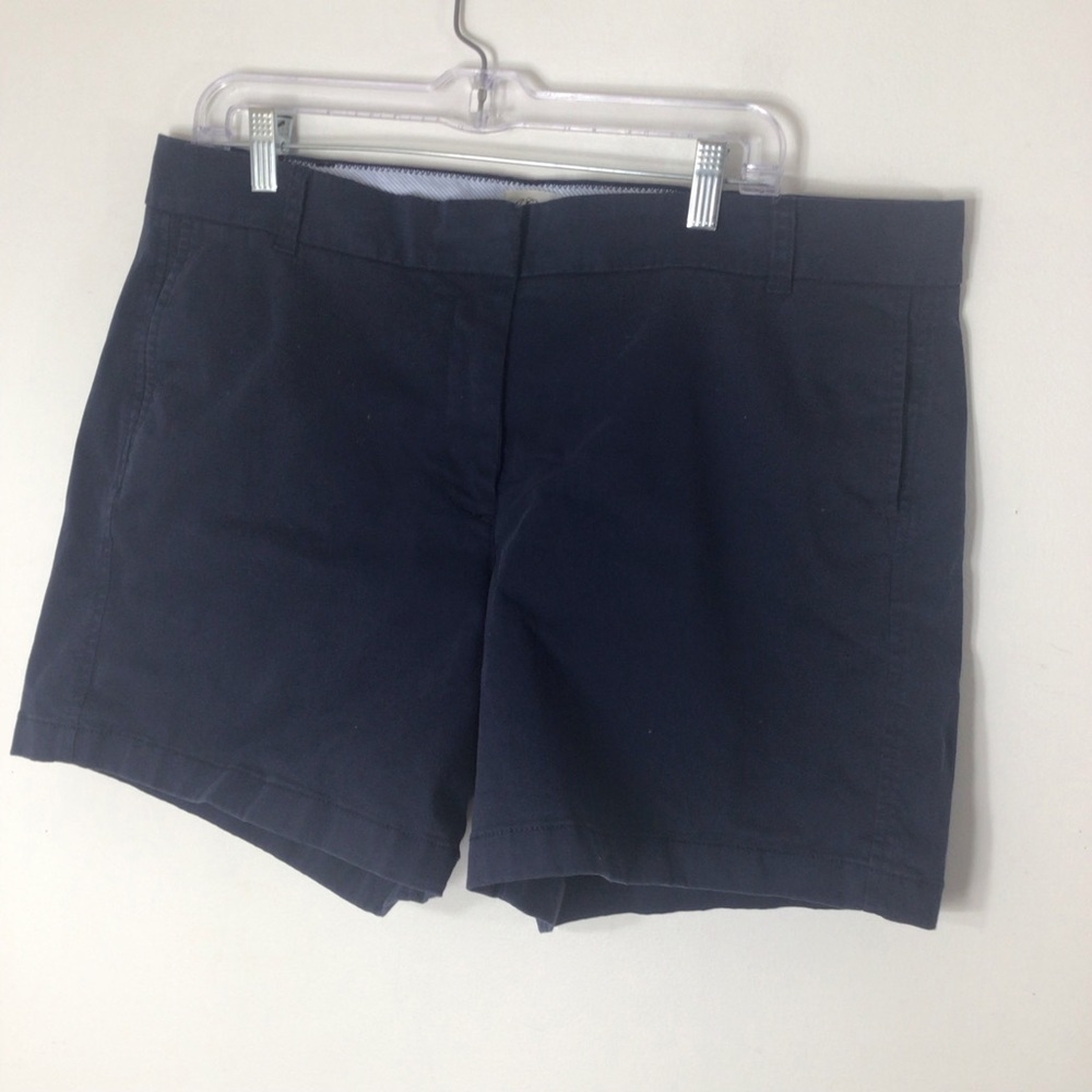 J Crew shorts women 16 navy blue preppy nautical classic modest feminine